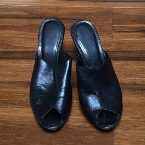 Nina Black Open Toed Heels